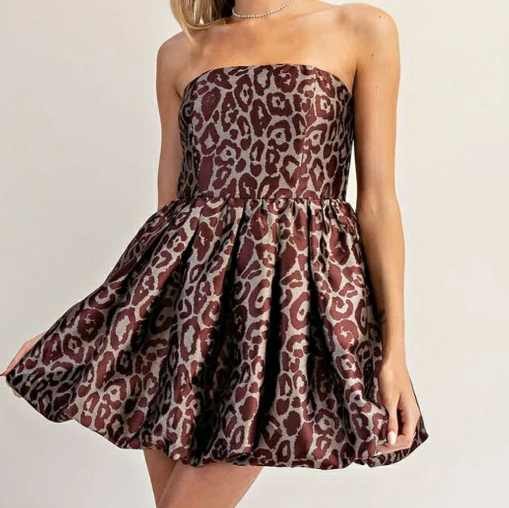 ee:some LEOPARD BUBBLE DRESS